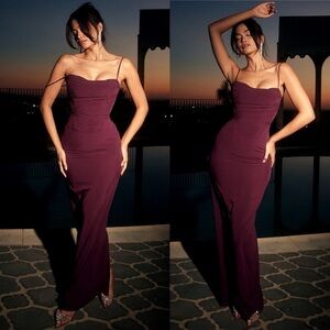 HOUSE OF‎ CB S D-DD 'Lani' Merlot Corset Maxi Dress NWOT size S